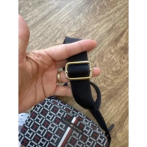 tommy hilfiger Leather Crossbody women navy blue Hazel Mono Jacquard - Picture 5 of 8